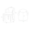 Manhattan Comfort 5-Piece Hathaway 47.24 Round Dining Set in Black with 4 Palmer Dining Armchairs in Silver Lining 4-DT03DC088AR-BKSL - alternate 5